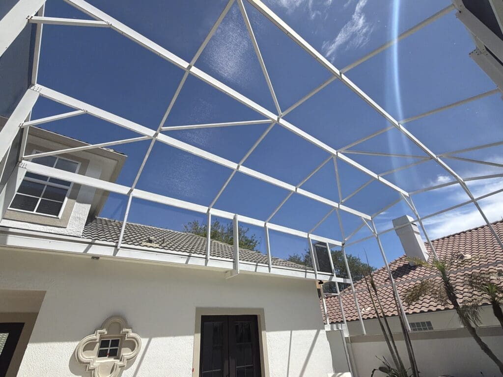 Pool screen enclosure cleaned in Orlando FL